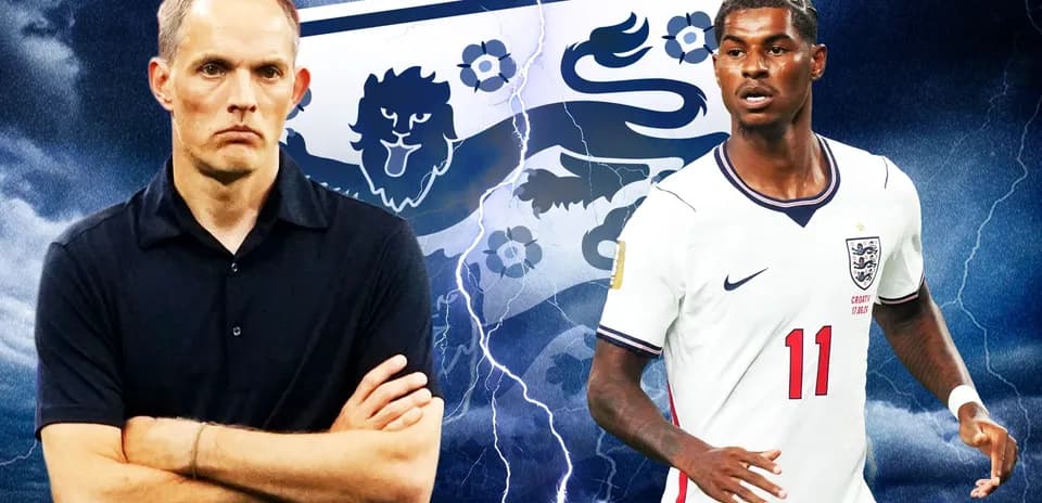 Entrenador y jugador de Inglaterra en fondo de tormenta