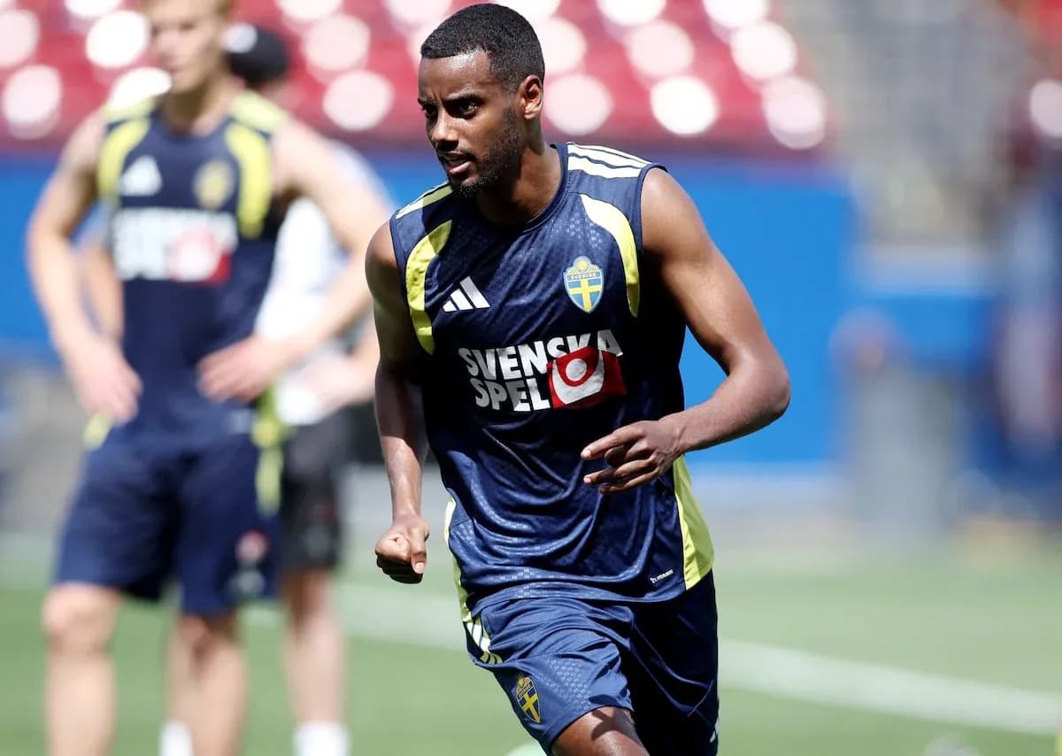 Jugador sueco entrenando para el Mundial 2026