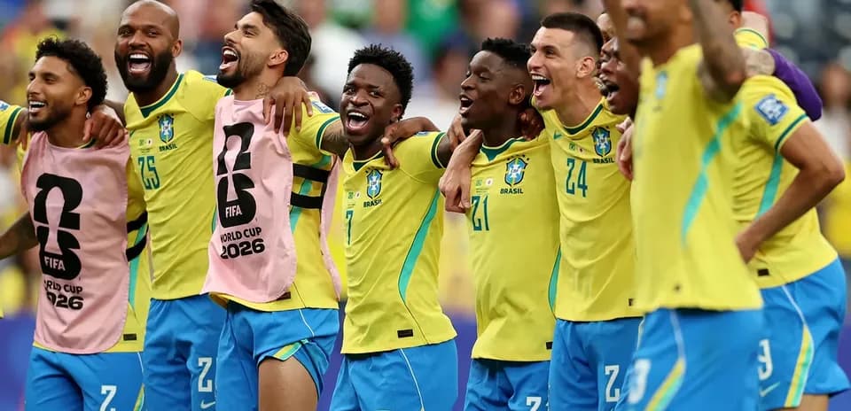 Jugadores de Brasil celebrando en el Mundial 2026