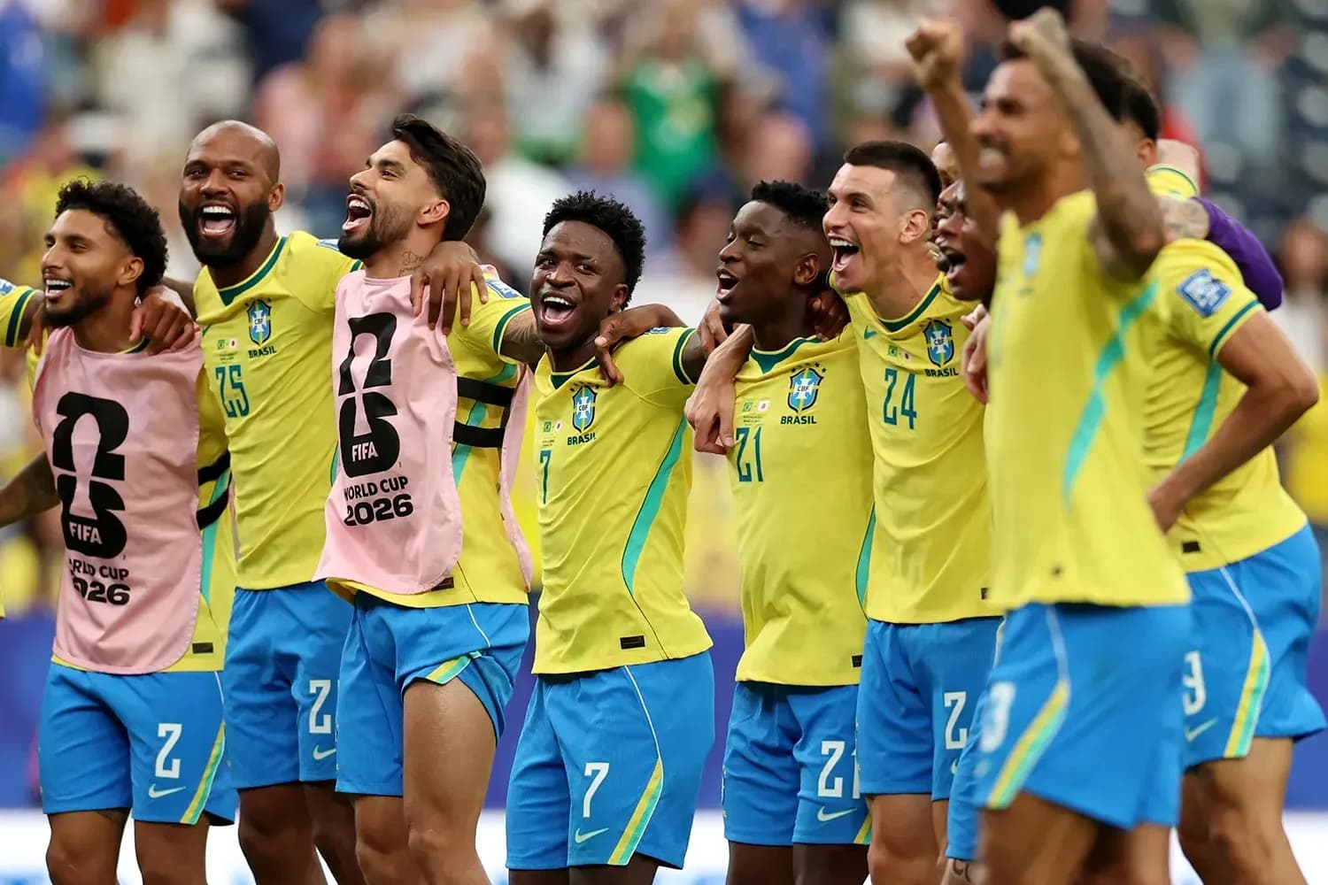 Jugadores de Brasil celebrando en el Mundial 2026