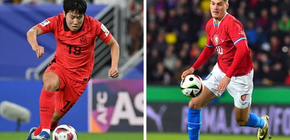 Jugador de Corea del Sur y República Checa en acción