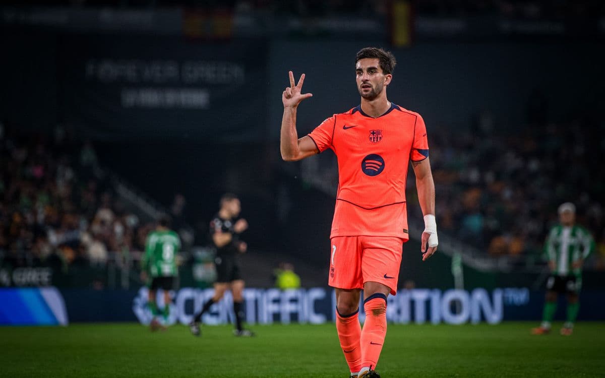 Jugador del Barcelona durante el partido contra Betis