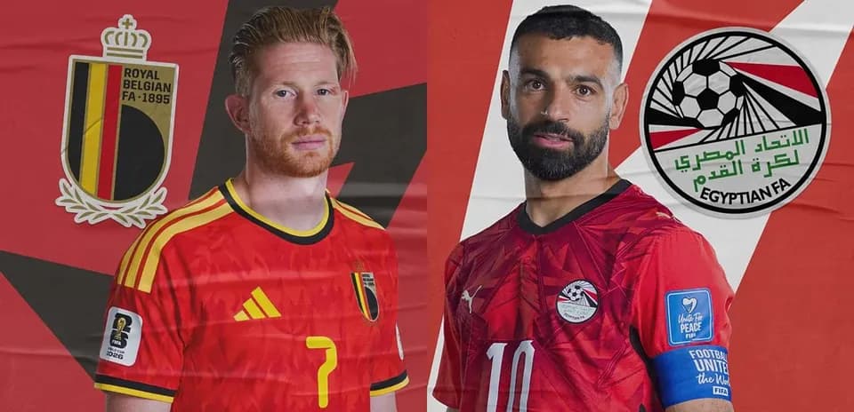 Jugadores de Bélgica y Egipto en el Mundial 2026