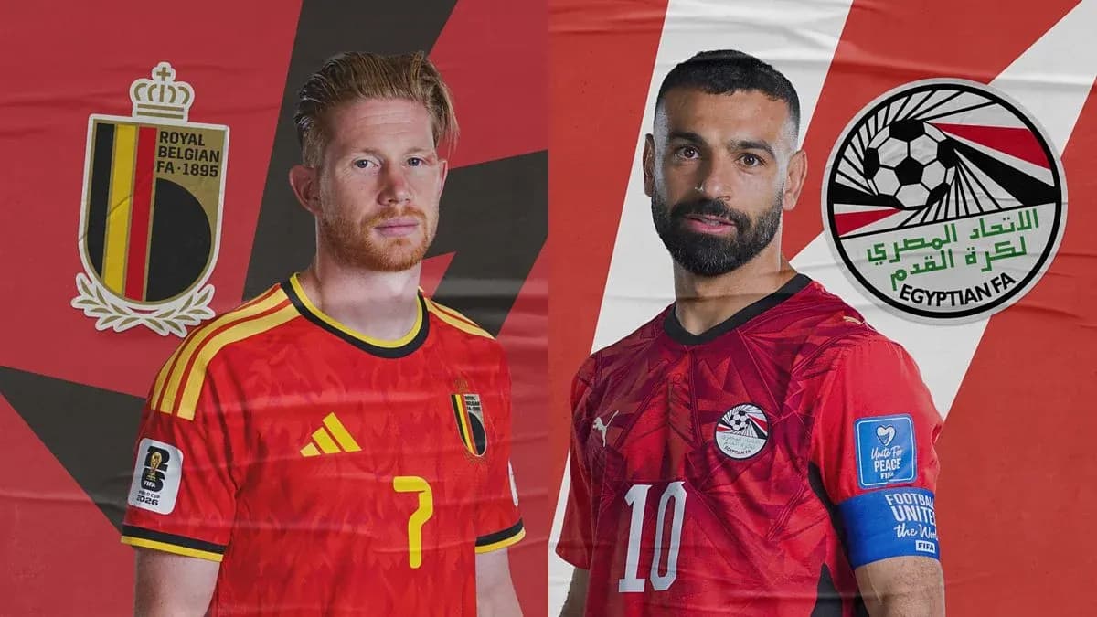 Jugadores de Bélgica y Egipto en el Mundial 2026
