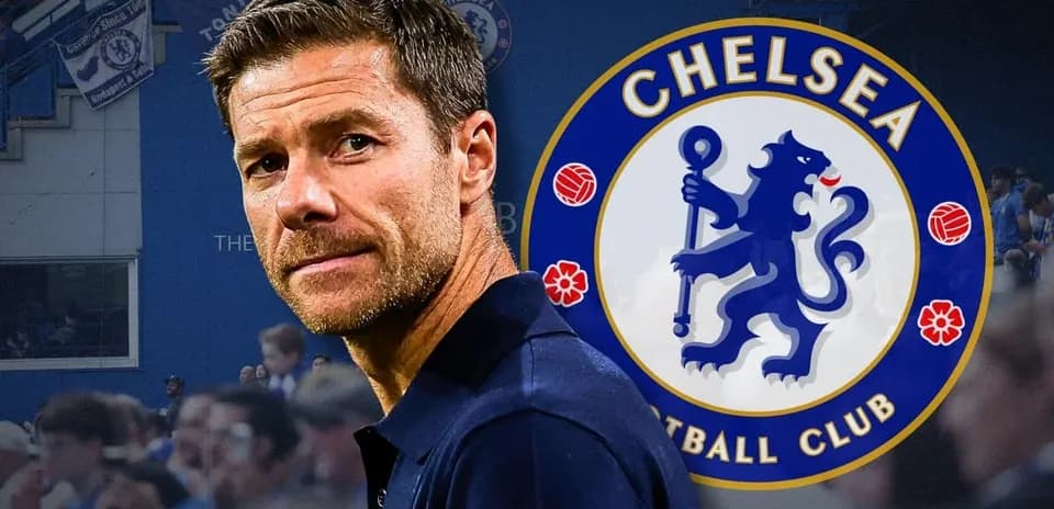 Entrenador de Chelsea con logo del club de fondo
