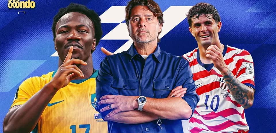Jugadores y entrenador en un fondo colorido