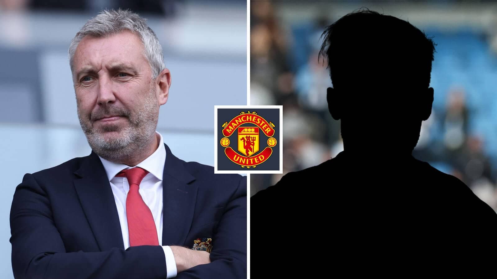Entrenador de Manchester United con silueta de jugador