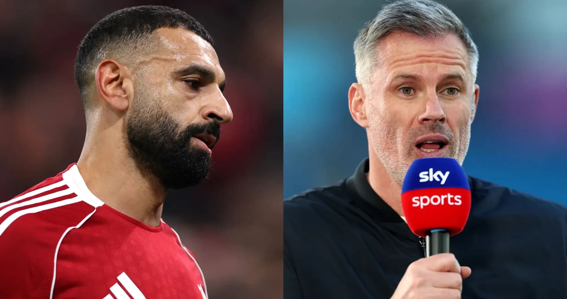 Mohamed Salah y Jamie Carragher en diferentes escenas