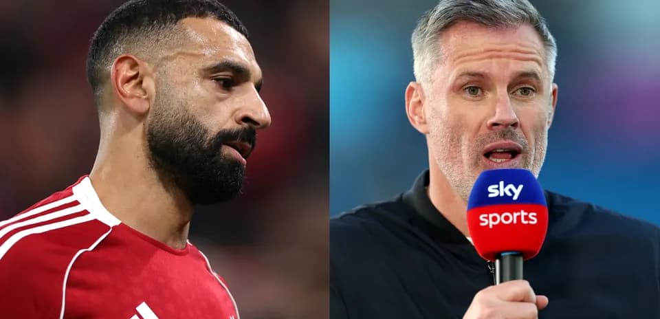 Mohamed Salah y Jamie Carragher en diferentes escenas