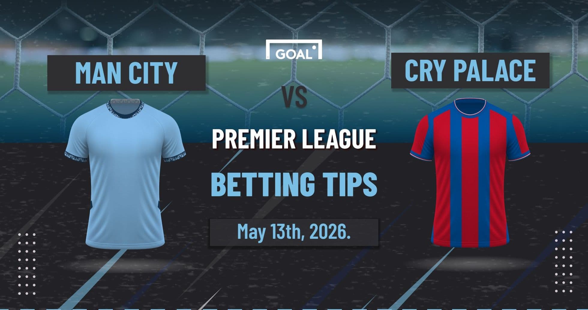 Camisas de Man City y Cry Palace con detalles del partido