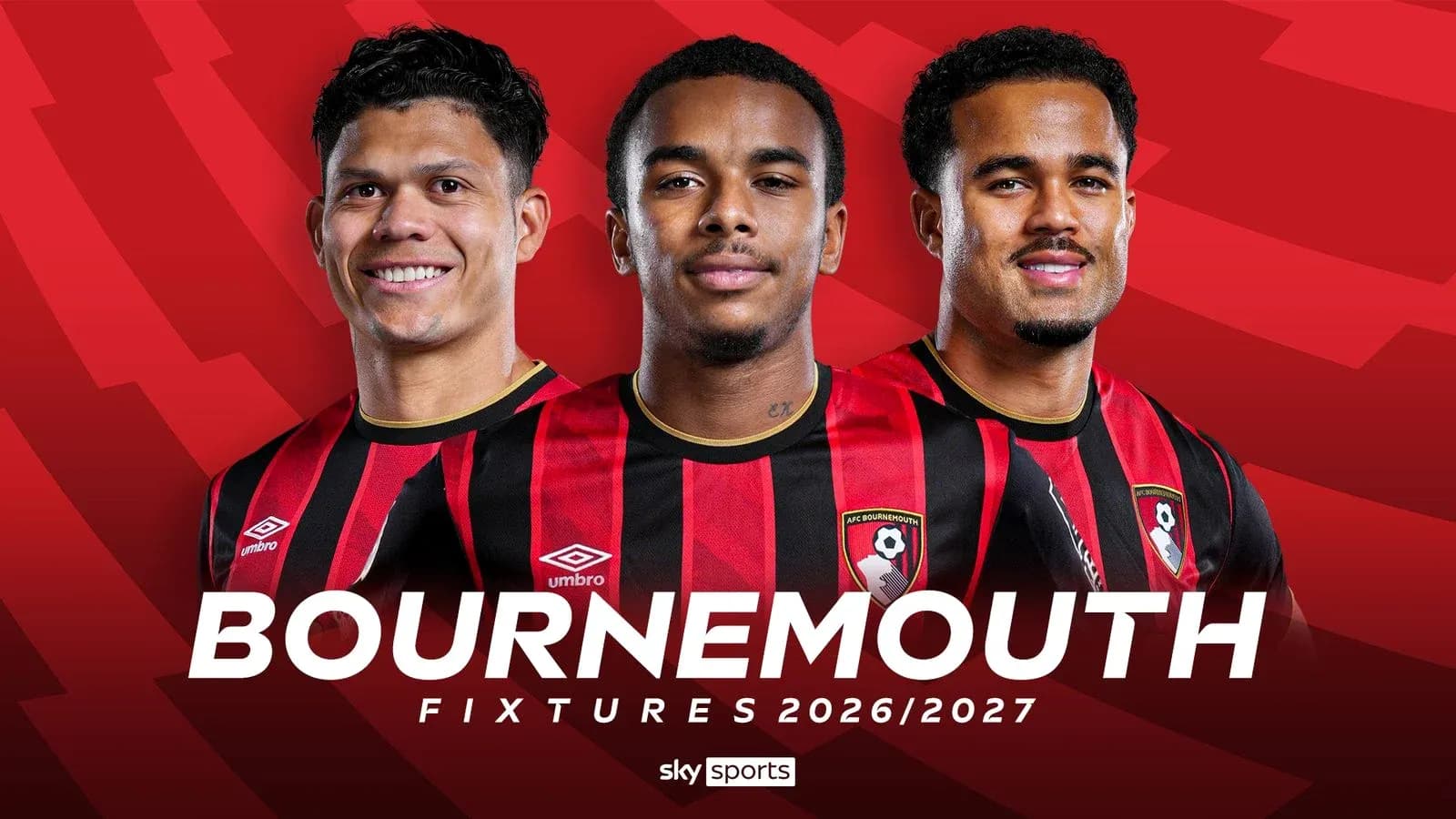 Jugadores de Bournemouth con camiseta roja y negra