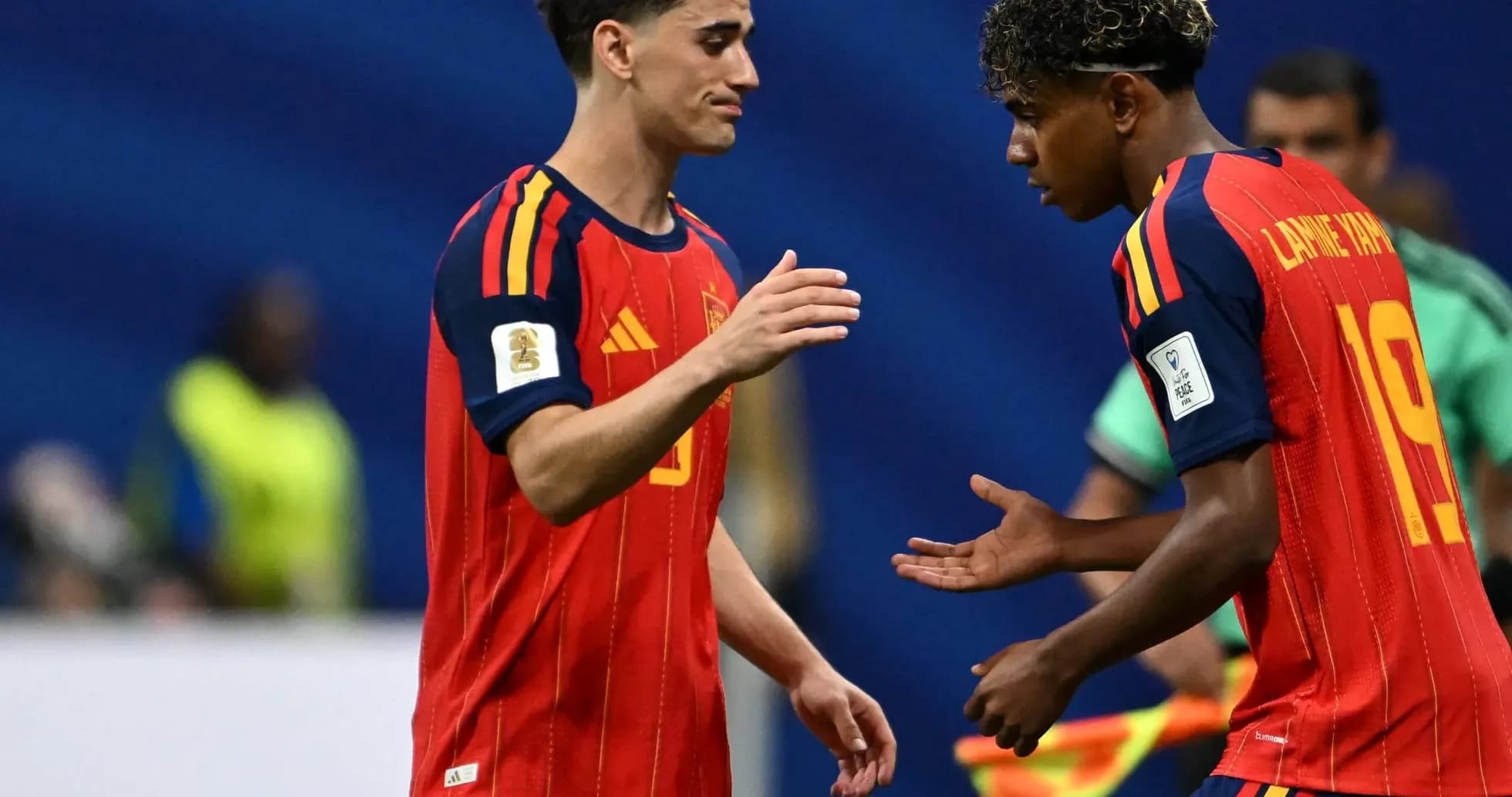 Jugadores de España durante un partido de fútbol
