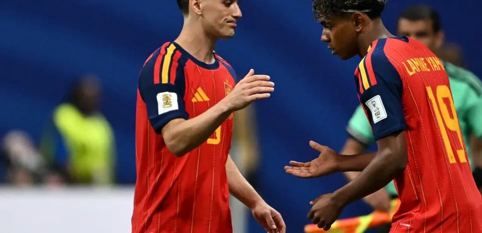 Jugadores de España durante un partido de fútbol
