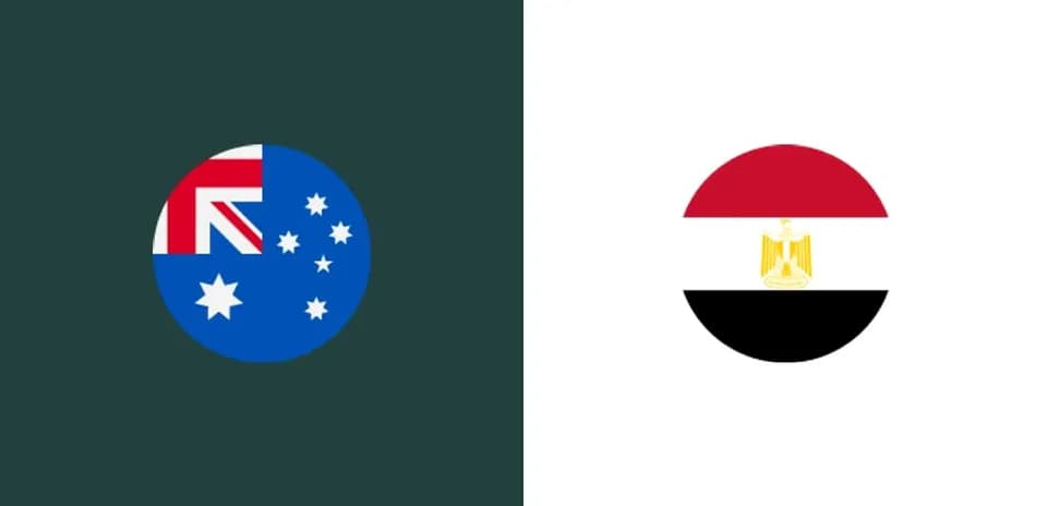Banderas de Australia y Egipto en fondo claro