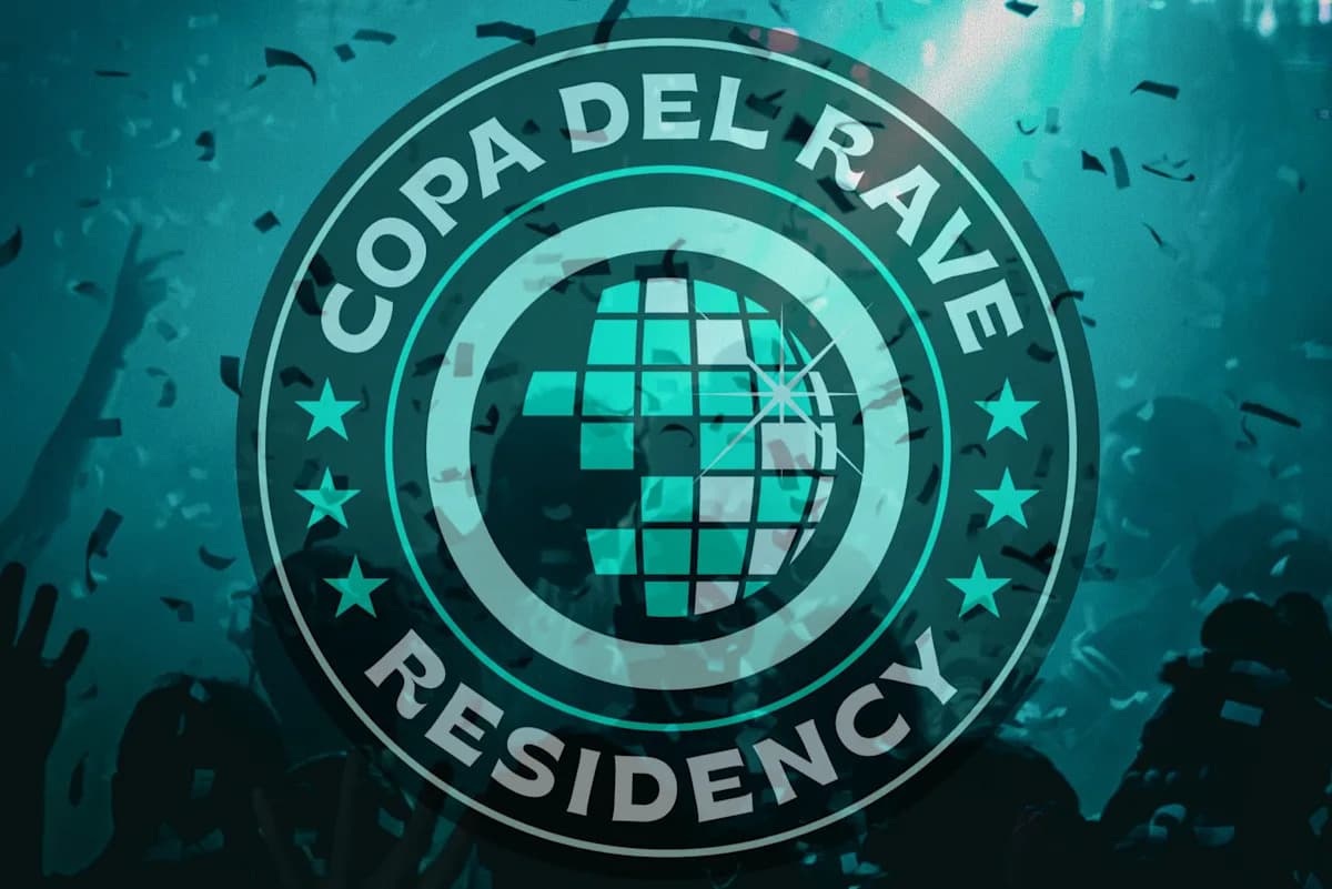 Logo de la Copa del Rave con confeti de fondo