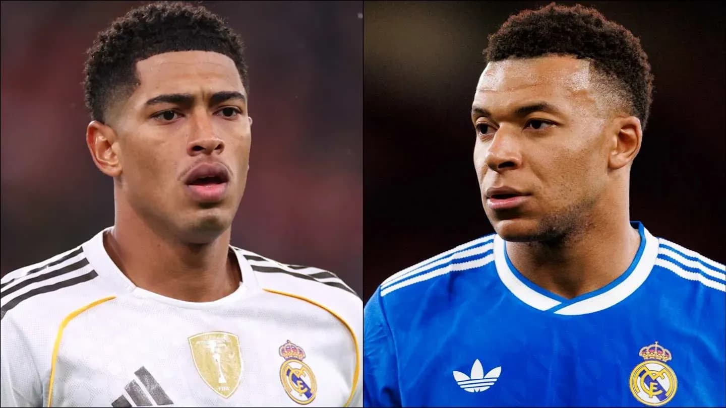 Jugadores de fútbol en uniforme del Real Madrid