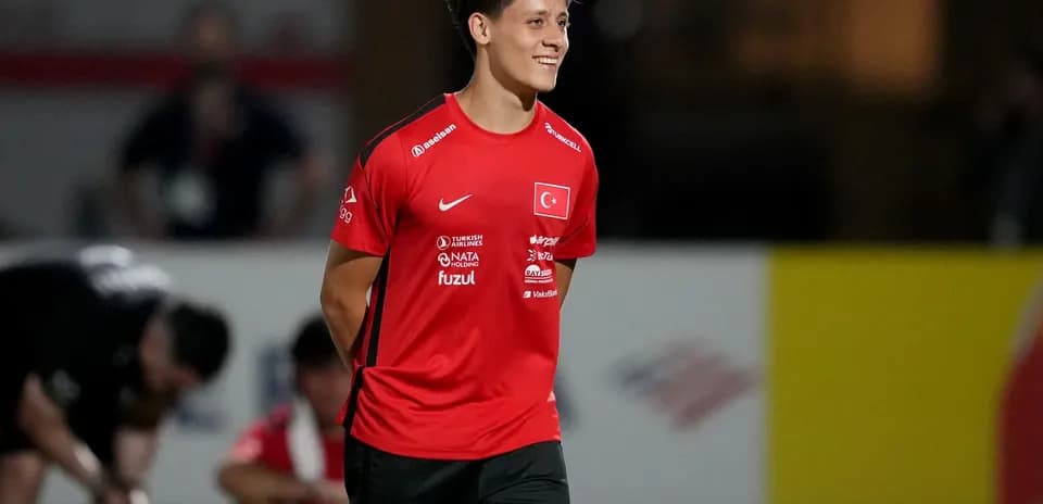 Jugador de Turquía durante el entrenamiento