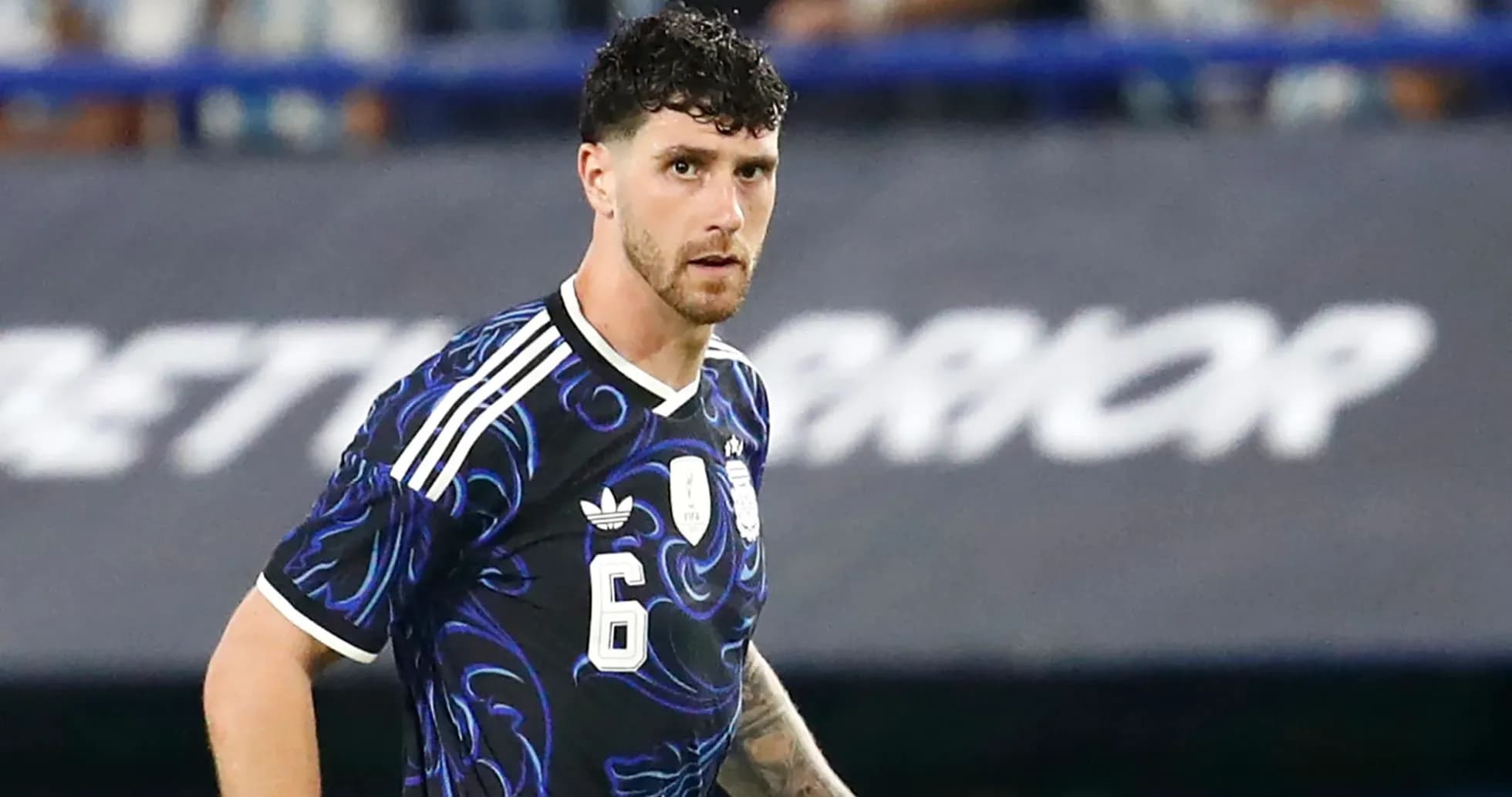 Jugador con camiseta de Argentina durante el partido
