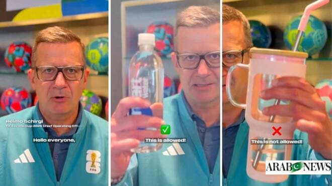 Heimo Schirgi mostrando productos permitidos y prohibidos