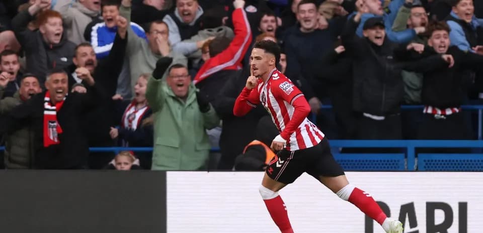 Celebración de gol de un jugador de Sunderland