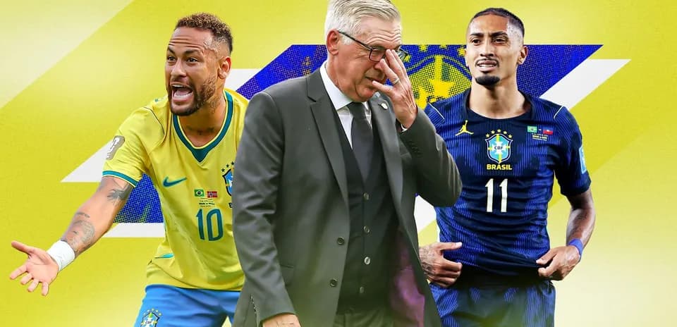 Neymar y Richarlison junto al entrenador de Brasil