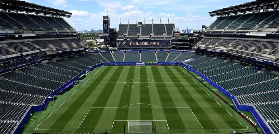 Campo de fútbol en el estadio de Filadelfia