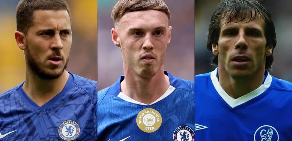 Tres jugadores de Chelsea en camisetas del club