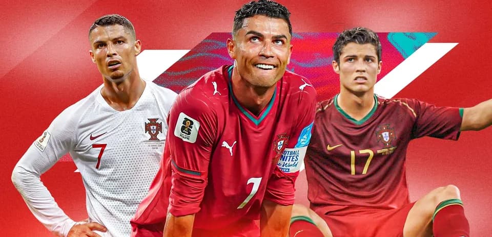 Cristiano Ronaldo en varias etapas con Portugal