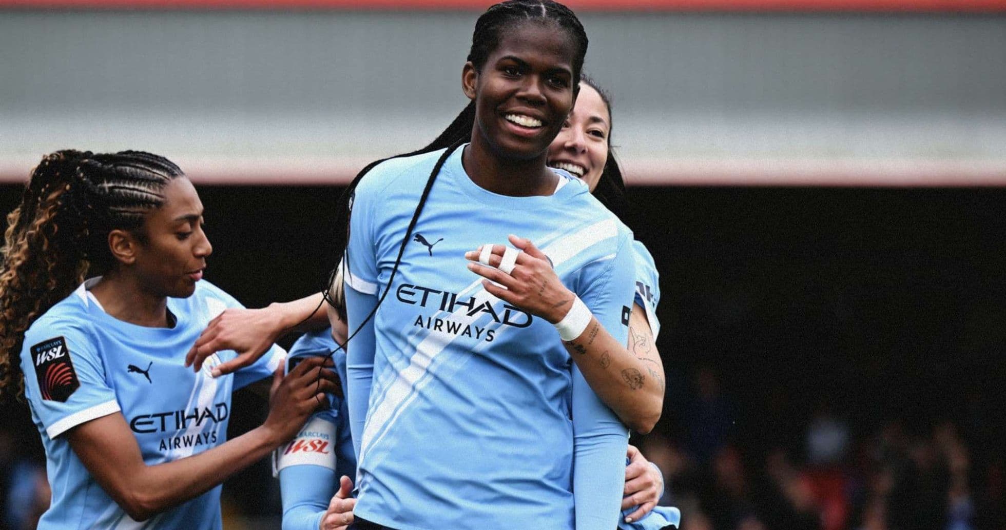 Jugadoras del Manchester City celebrando un gol