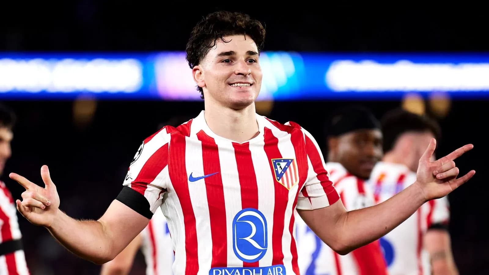 Jugador de Atlético de Madrid celebrando tras un partido
