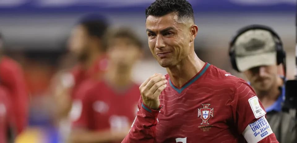 Cristiano Ronaldo con camiseta de Portugal durante el partido