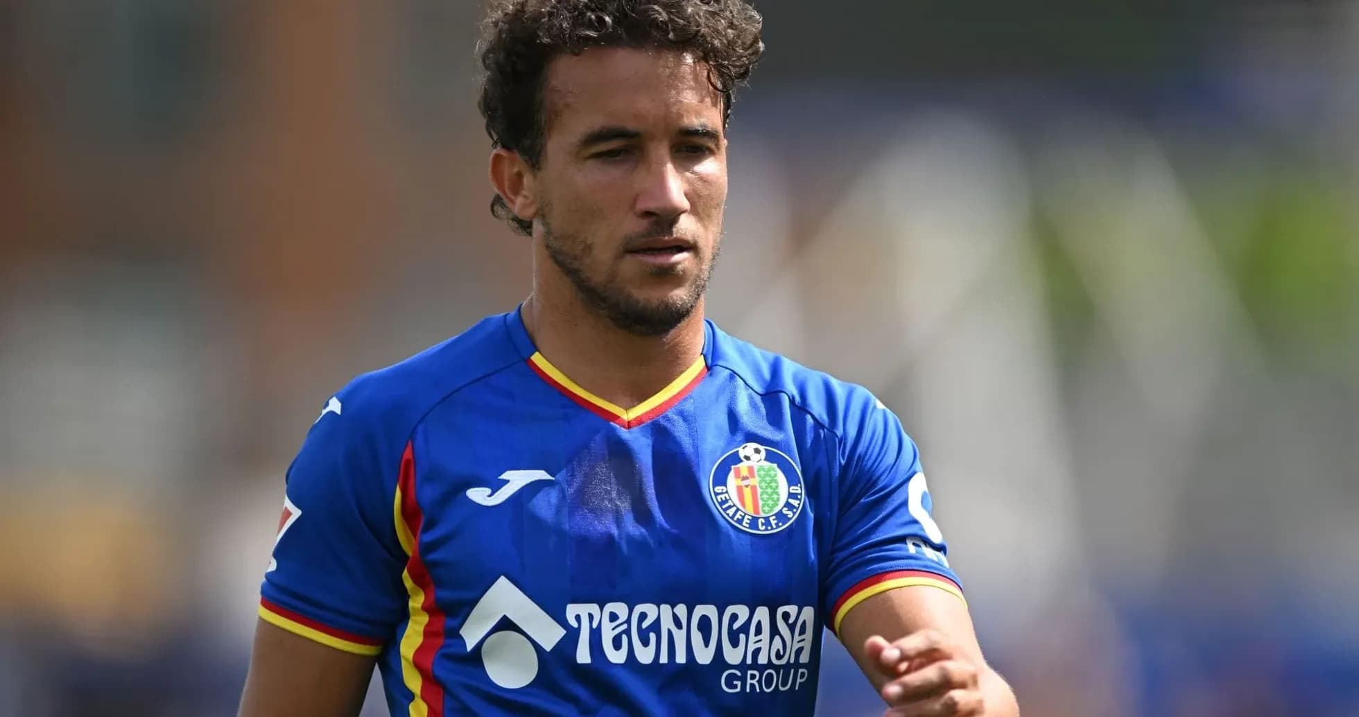Jugador de Getafe en acción durante partido