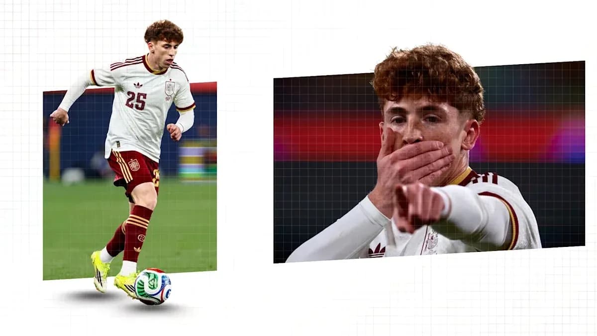 Jugador de España corriendo y señalando durante el partido