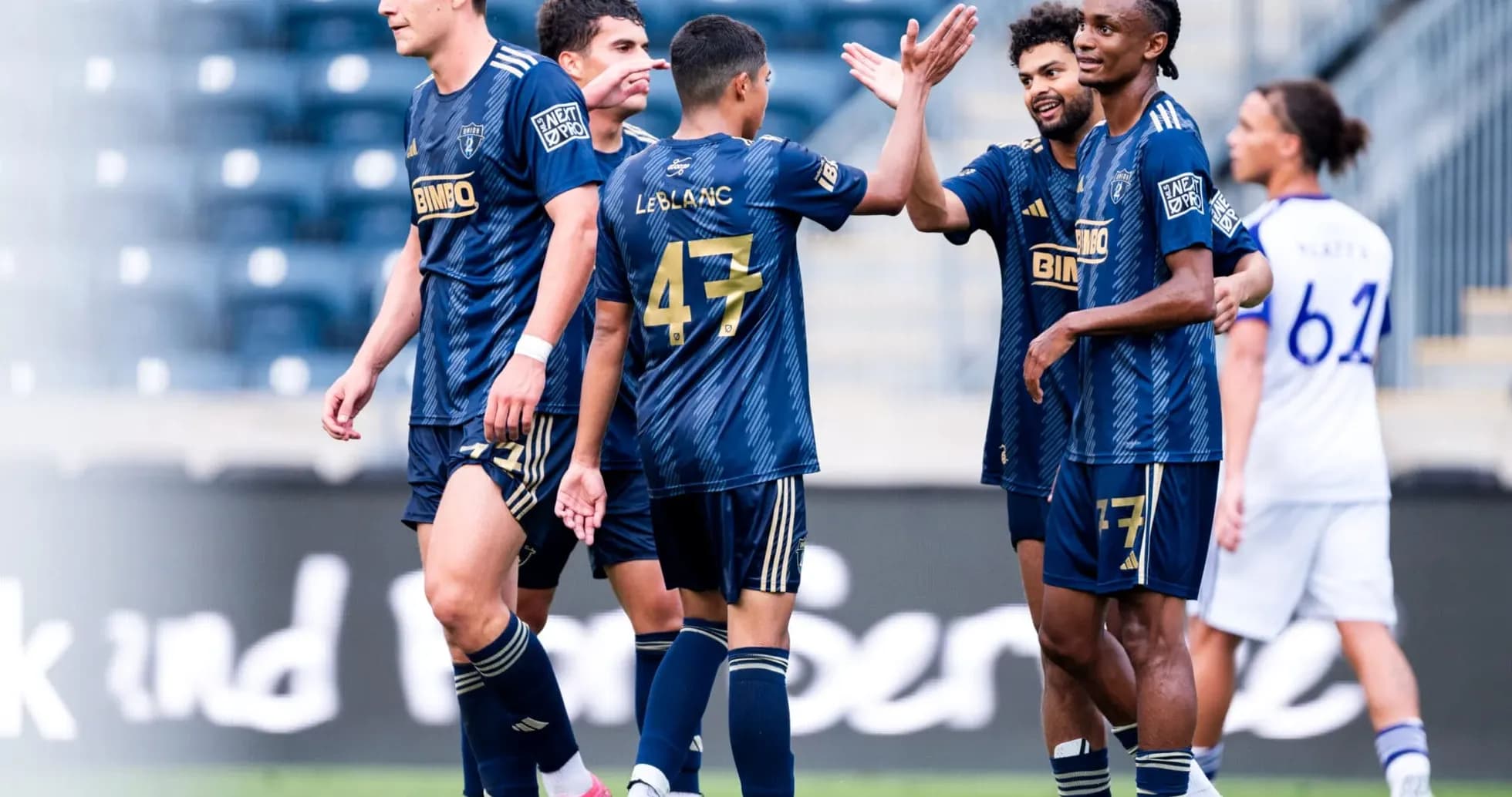 Jugadores celebrando un gol del Philadelphia Union II