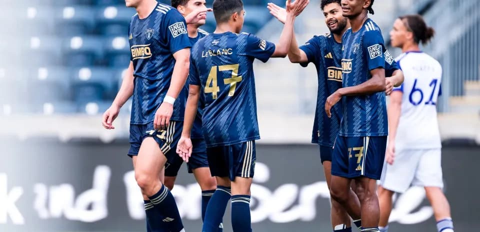 Jugadores celebrando un gol del Philadelphia Union II