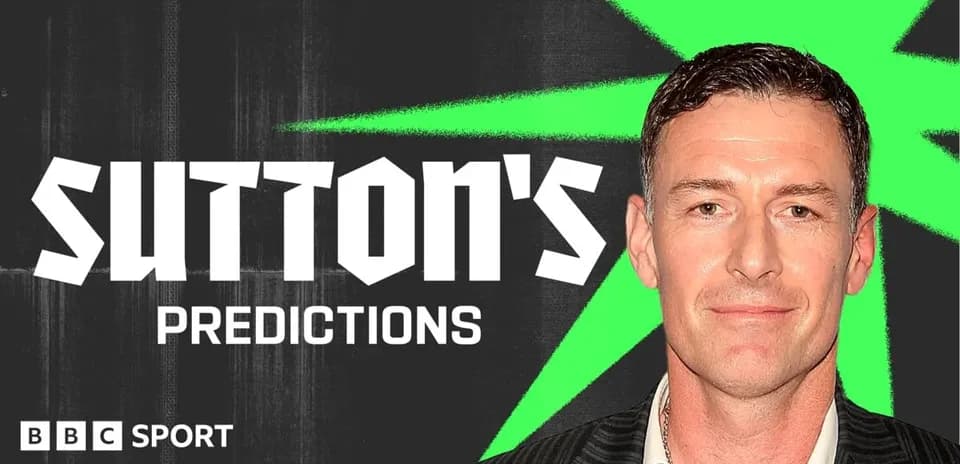 Chris Sutton presenting sports predictions for BBC