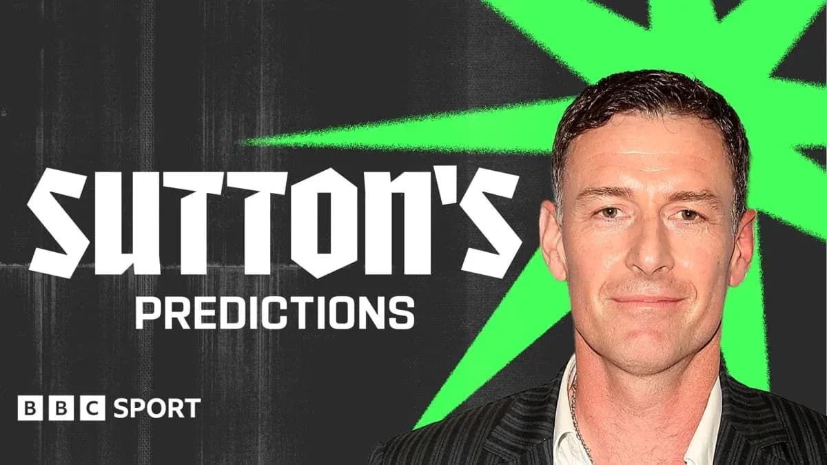 Chris Sutton presenting sports predictions for BBC