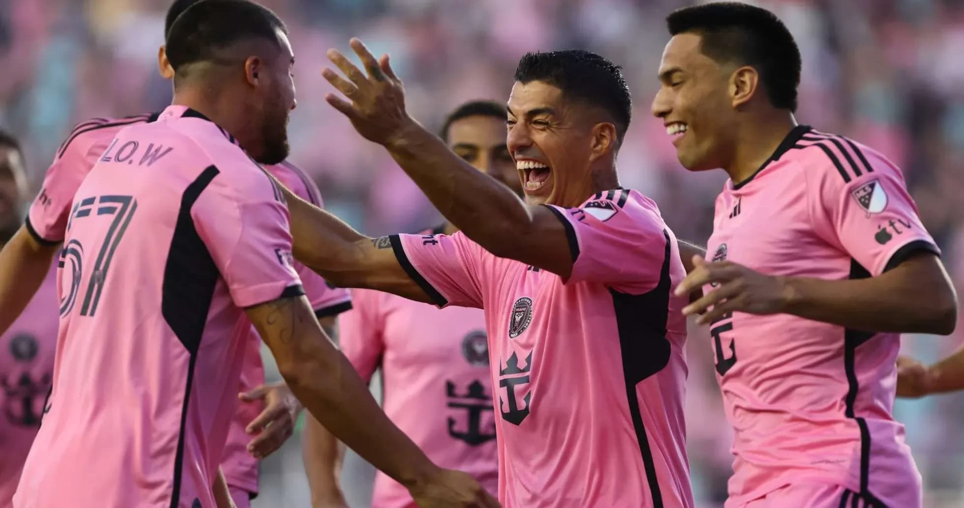 Jugadores de Inter Miami celebrando un gol