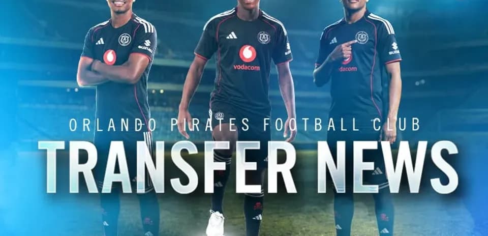 Jugadores de Orlando Pirates en anuncio de transferencias