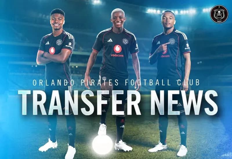 Jugadores de Orlando Pirates en anuncio de transferencias