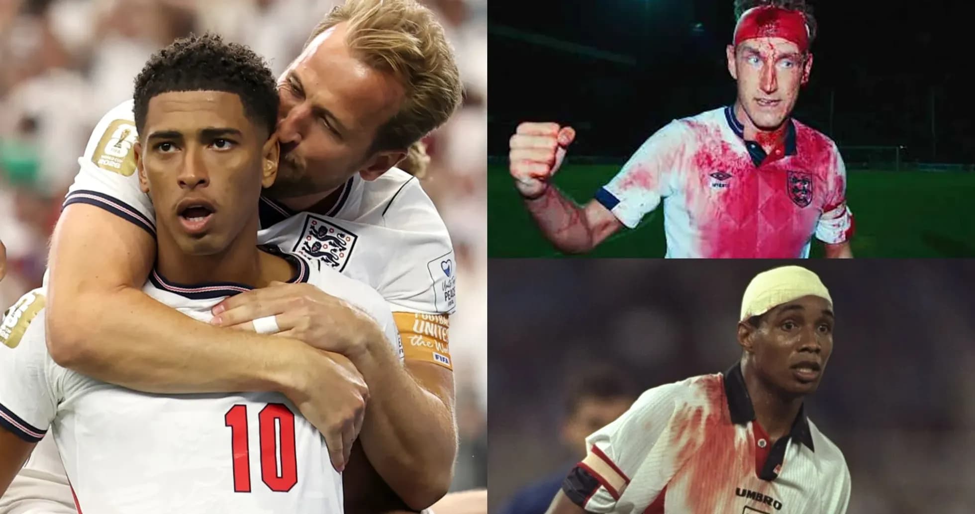 Jugadores de Inglaterra en momentos de acción y emoción