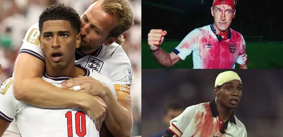 Jugadores de Inglaterra en momentos de acción y emoción