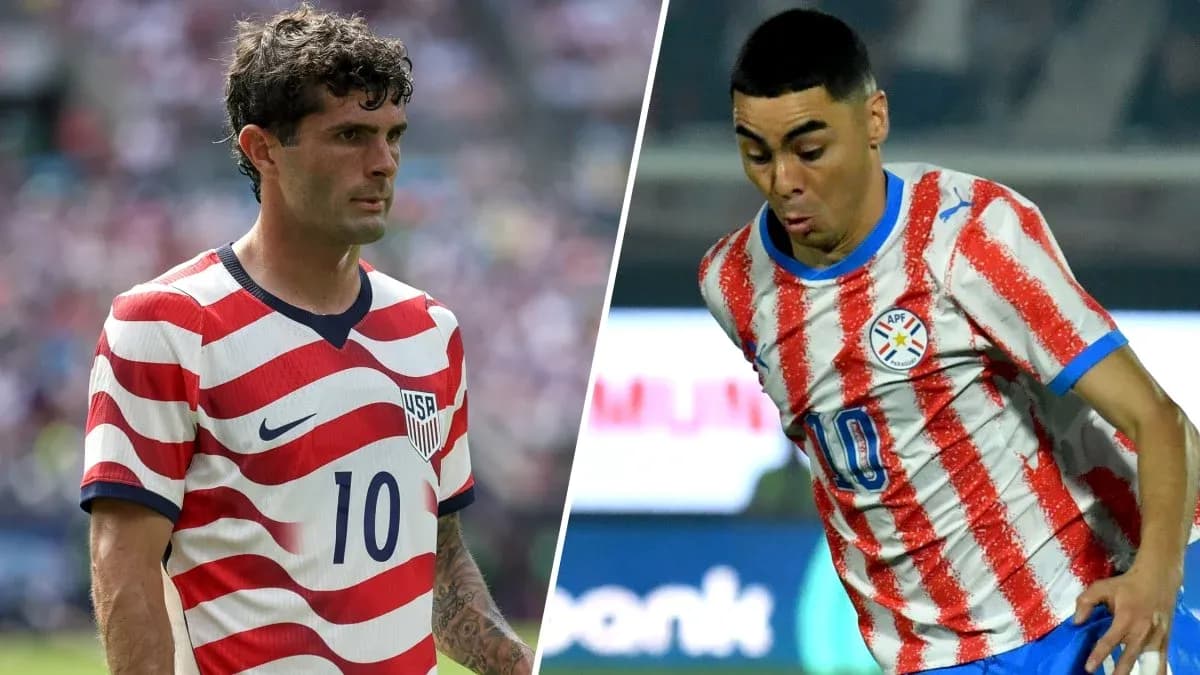 Jugadores de USA y Paraguay en el partido Jugadores de USA y Paraguay en el partido