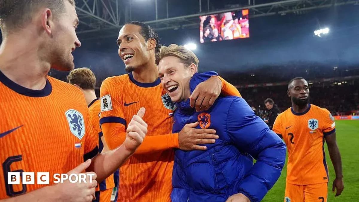 Jugadores de Países Bajos celebrando después del partido Jugadores de Países Bajos celebrando después del partido