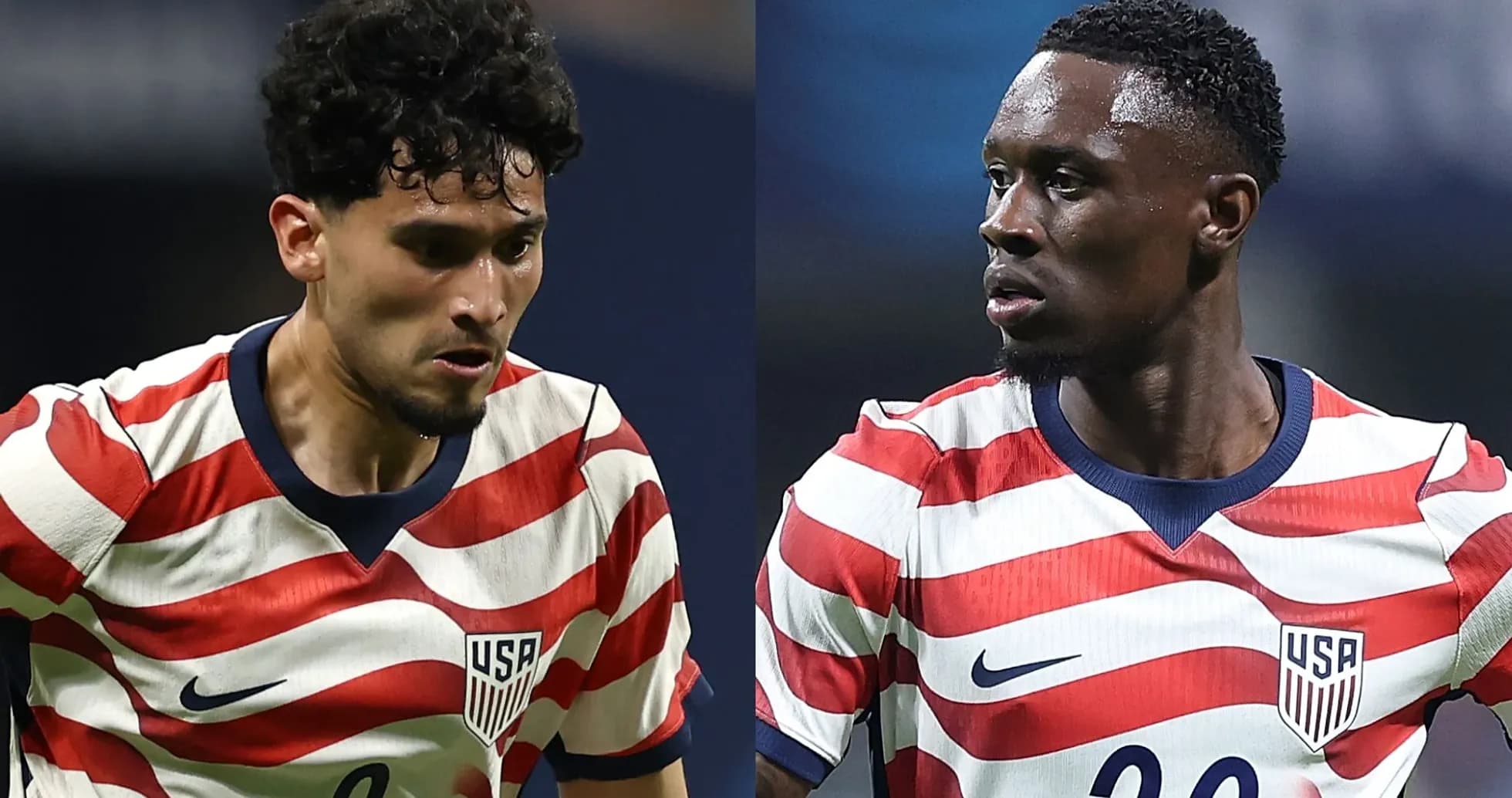 Dos jugadores de la selección de EE. UU. en acción Dos jugadores de la selección de EE. UU. en acción