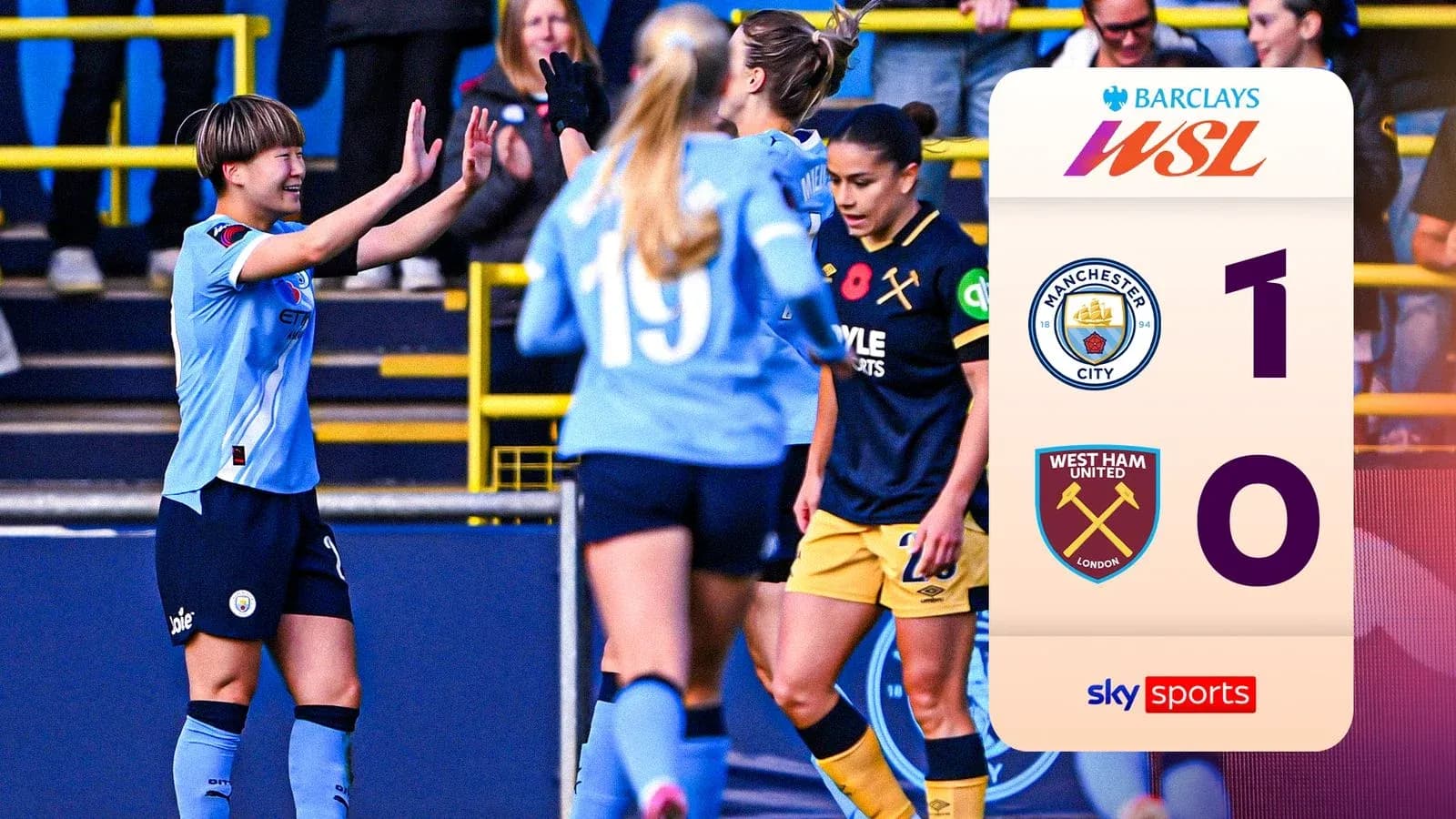 Jugadoras de Manchester City celebrando un gol Jugadoras de Manchester City celebrando un gol