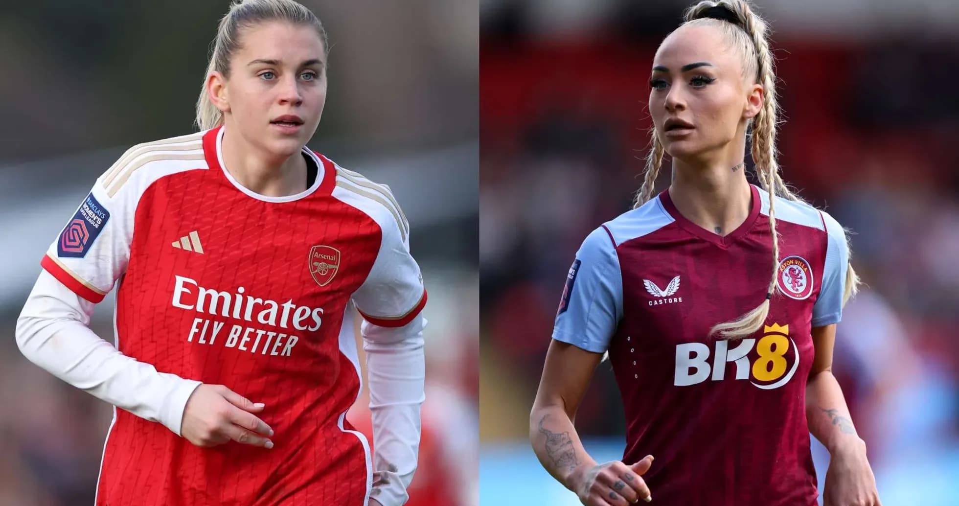 Jugadoras de Arsenal y Aston Villa en el campo Jugadoras de Arsenal y Aston Villa en el campo