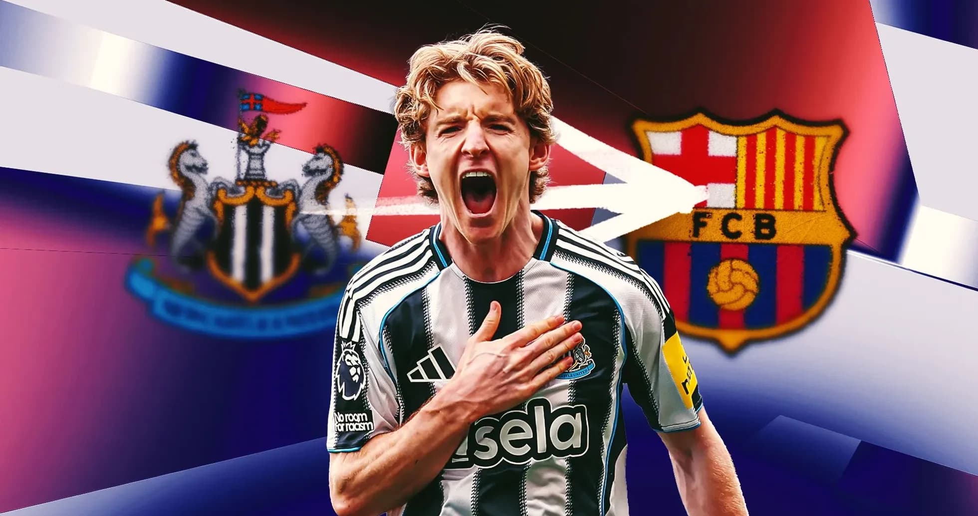 Jugador de Newcastle celebrando con camiseta del equipo Jugador de Newcastle celebrando con camiseta del equipo