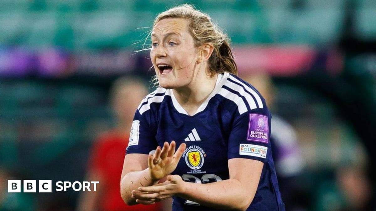 Jugadora de Escocia en acción durante el partido Jugadora de Escocia en acción durante el partido