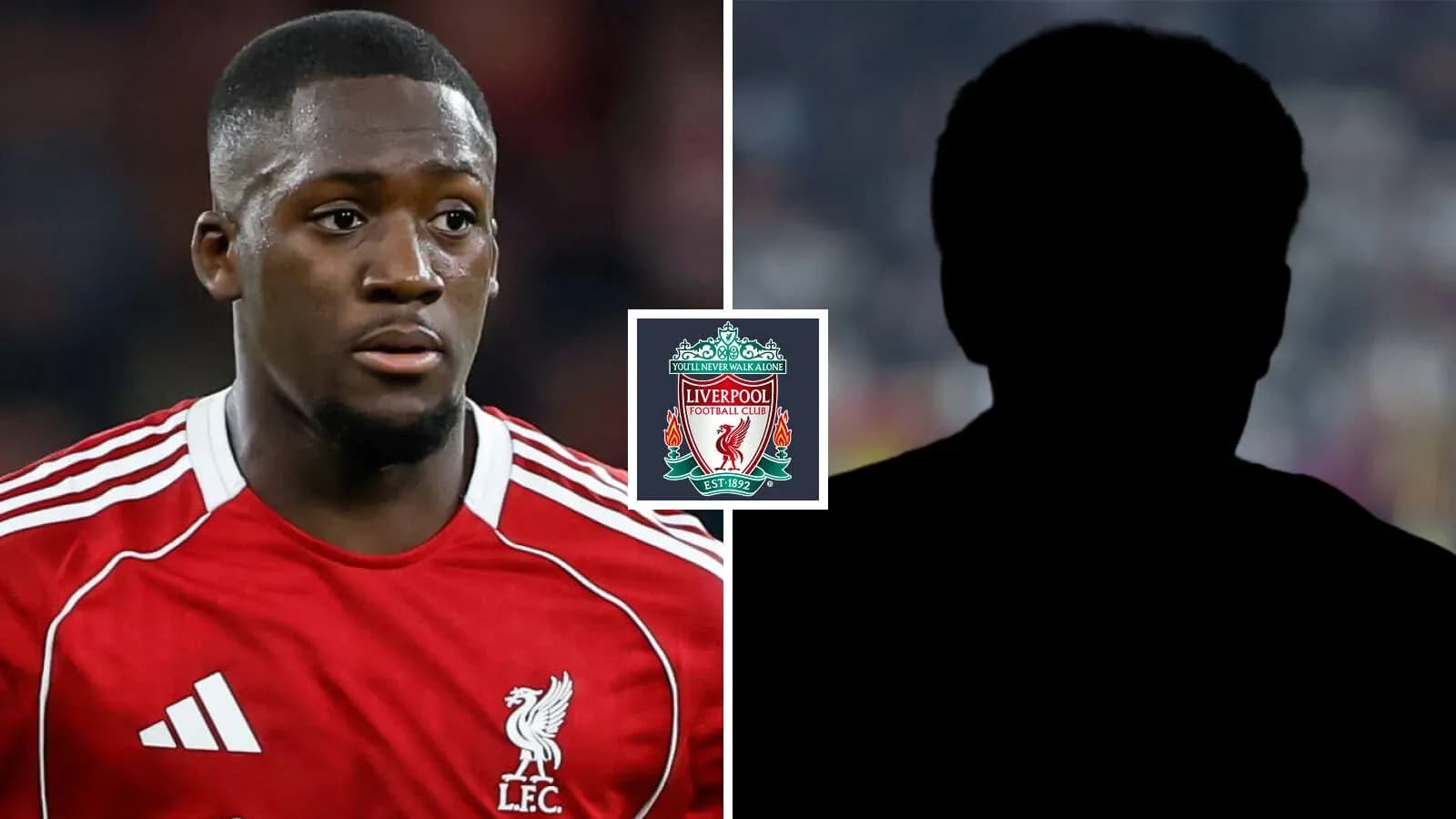 Jugador de Liverpool en camiseta roja con logo del club Jugador de Liverpool en camiseta roja con logo del club